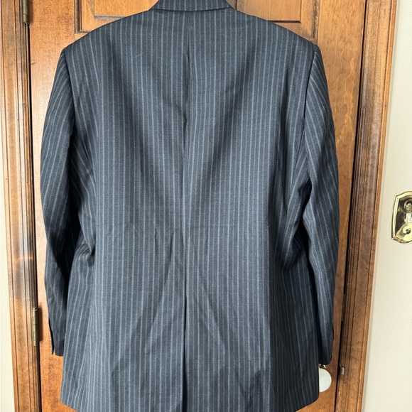Perry Ellis Charcoal Gray w/Pinstripe 2 Button Close Suit Jacket 46 Reg - Picture 12 of 16